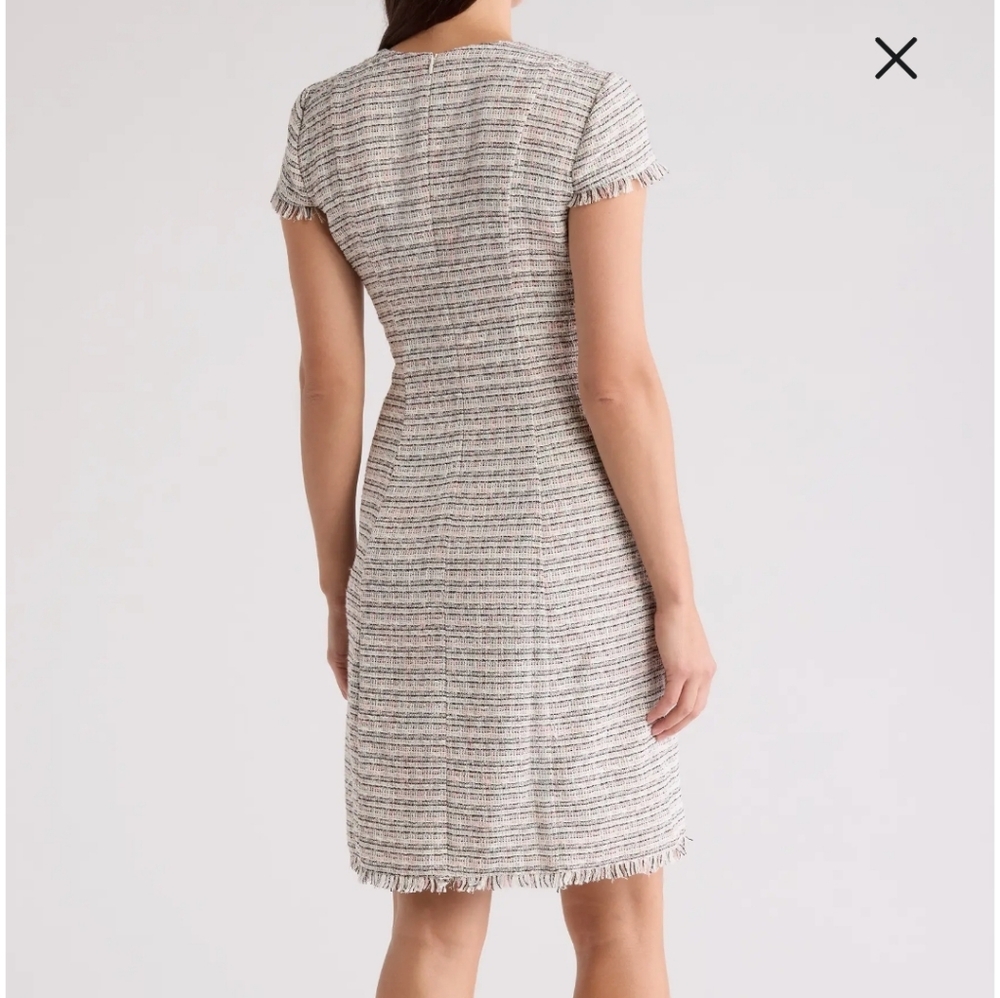 Eliza J Cap Sleeve Bouclé A-Line Dress Size 16 Nwt - Picture 3 of 15